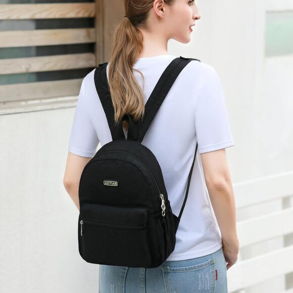 Mini 11.8 Inch Backpack for Women and Girls Black - Picture 2 of 10